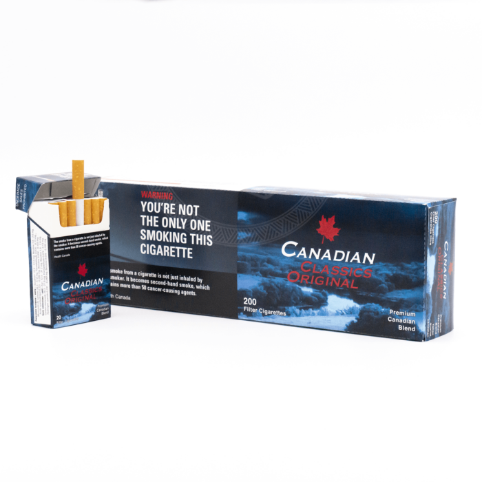 canadian classic original king size cigarette carton