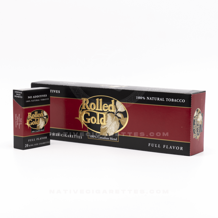 rolled gold full flavour king size cigarette carton pack