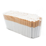 Bagged cigarettes wrapped in plastic