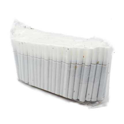 White filtered cigarettes in a clear wrapper
